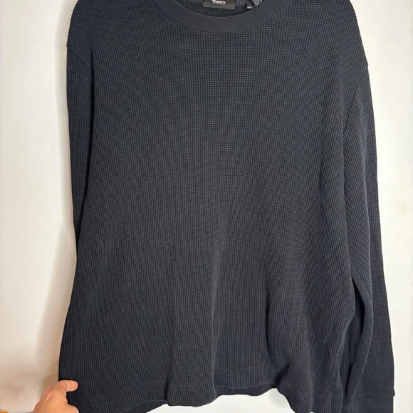 Theory Mattis Studio Waffle Knit Crewneck Sweater